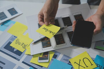ux graphic designer creative sketch planning application process development prototype wireframe for