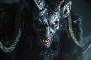 Wall Mural - Generated with AI image of terrifying devil in the night demon horror scary monster vampire