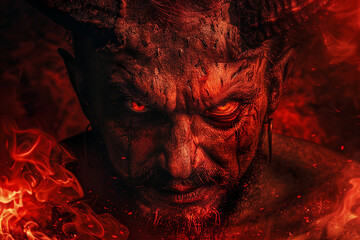 Wall Mural - Generated with AI picture of angry demonic scary fantasy monster