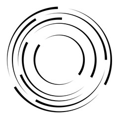 Wall Mural - halftone speed lines circle. geometric art in circle form. round swirl movement symbol. halftone cir