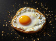 Snack made of fried egg. Generative AI