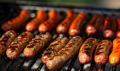 Grilling hot dogs and hamburgers, Generative AI