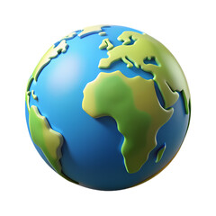 3d globe showing continents in vivid colors, ideal for educational, marketing, and environmental graphics