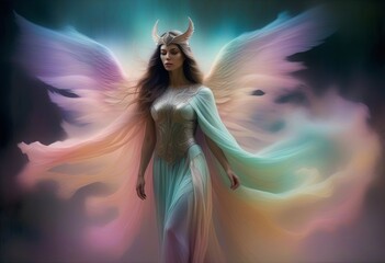 Wall Mural - The Ethereal Valkyrie in Pastel