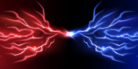 Wall Mural - lightning light effect background realistic flash with lightning electric explosion vector illustrat