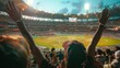 Cricket enthusiasts basking in the stadium's vibrant atmosphere