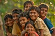 © Loli - Portrait of happy Indian boys and girls smiling.