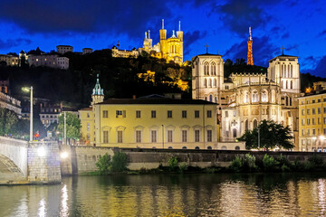 Wall Mural - Lyon at dusk, France