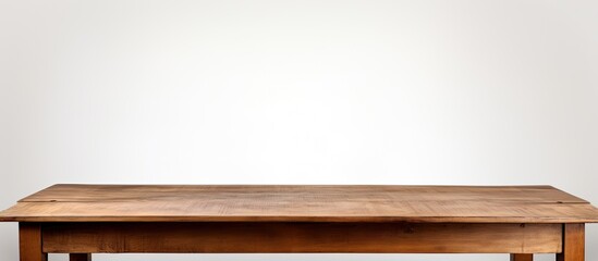 Aufkleber - top wooden long table isolated on white background Brown desk. copy space available