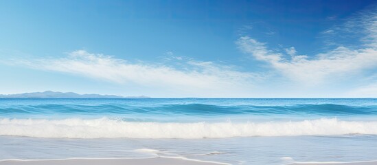 Poster - Paradise beach landscape with blue sky. copy space available