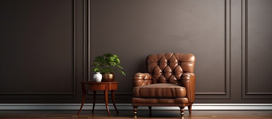 Aufkleber - Elegant interior of living room with comfortable armchair. copy space available