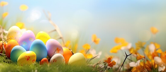 Aufkleber - Happy Easter Congratulatory easter background. copy space available