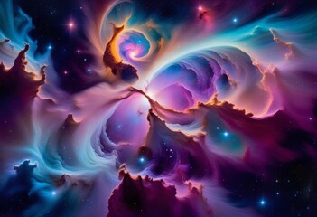 Wall Mural - An Acrylic Symphony of Nebulae