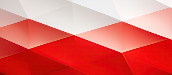 White and red geometric colored paper blank background template. copy space available