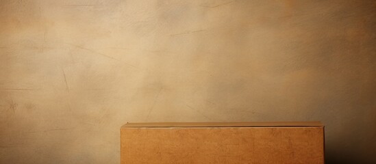 Poster - brown paper box old vintage background wallpaper. copy space available