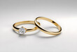 © Mdesigns - Wedding rings, Male and female, golden , diamond and Silver color