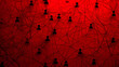© Stock28 - Abstract red simple dotted connection, red data social network background.generative Ai