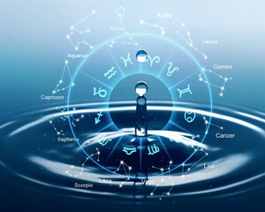 Wall Mural - zodiac signs horoscope circle for astrology concept