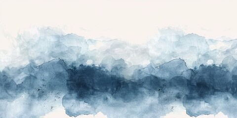 Wall Mural - Soft watercolor strokes in pale and navy blues, creating a tranquil and harmonious abstract background