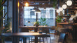 © Generative AI - Interior of a modern urban restaurant : Generative AI
