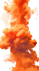 Wall Mural - vibrant orange ink isolated on transparent or white background