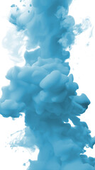 Wall Mural - vibrant blue ink cloud isolated on transparent or white background