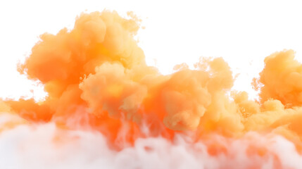 Soft Orange Smoke Cloud on Transparent Background