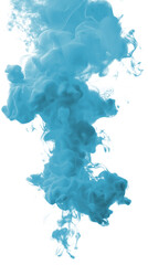 Wall Mural - blue ink cloud in water isolated on transparent or white background