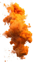 Wall Mural - orange ink cloud bursting in water isolated on transparent or white background