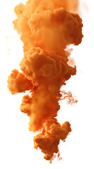 Wall Mural - dynamic orange ink cloud in water on transparent background