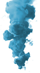 Wall Mural - soft blue ink cloud swirling in water on transparent background