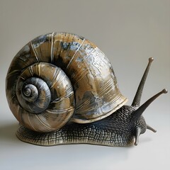 snail on a white