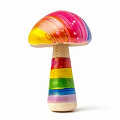 Wall Mural - Colorful Candy Mushroom Isolated on White Background. Generative ai