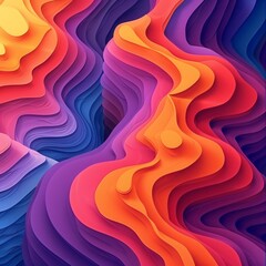 Wall Mural - modern abstract multicolor structure, music background with fluid curved shapes