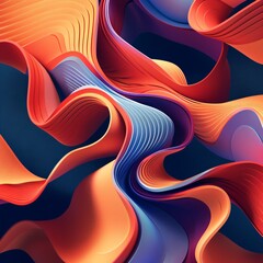 Wall Mural - modern abstract multicolor structure, music background with fluid curved shapes