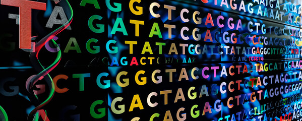 Genetic code of DNA. Abstract background for genetics and genomics