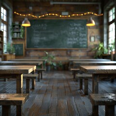 Wall Mural - Classroom Interior Blurred Defocused Background