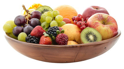 Wall Mural - Bowl of fresh fruits isolated on transparent background