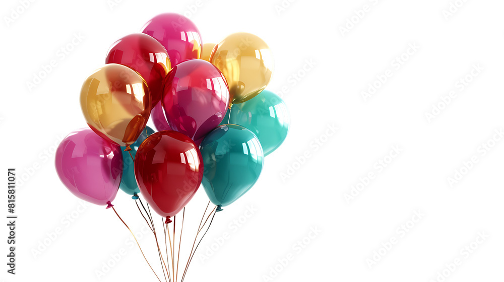 Bunch of colorful balloons isolated on transparent background Stock ...