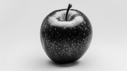 Wall Mural - Black and white apple on a white background