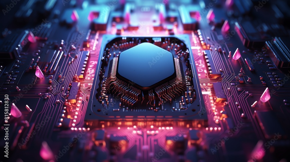 Semiconductor chip top view the heart of modern electronics Technology ...