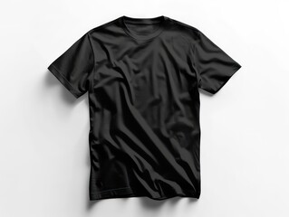 Wall Mural - black t-shirt mockup on white background