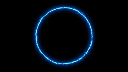 Sticker - blue portal ring energy. light blue number zero. round frame