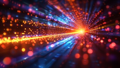 Wall Mural - a colorful, glowing line of light with a bright yellow and orange section by ai generated image