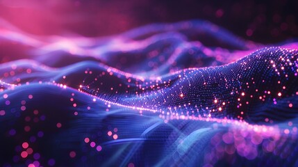 Wall Mural - glowing fiber optic network streaming through futuristic cosmic backdrop