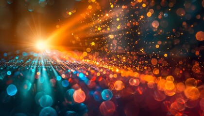 Wall Mural - a colorful, glowing line of light with a bright yellow and orange section by ai generated image