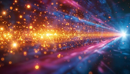 Wall Mural - a colorful, glowing line of light with a bright yellow and orange section by ai generated image
