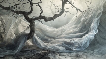 Wall Mural - Ethereal Tree Interior: A Mystical Setting for Fantasy and Halloween