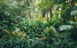 © OLGA - Dense tropical greenery with a variety of trees and underbrush.