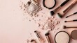 makeup products, cosmetic powders and makeup brushes 